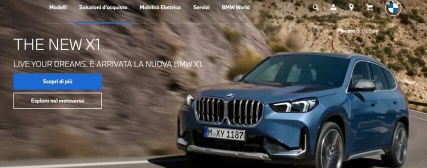 La BMW presenta l'auto X1 nel metaverso: perché e come funziona