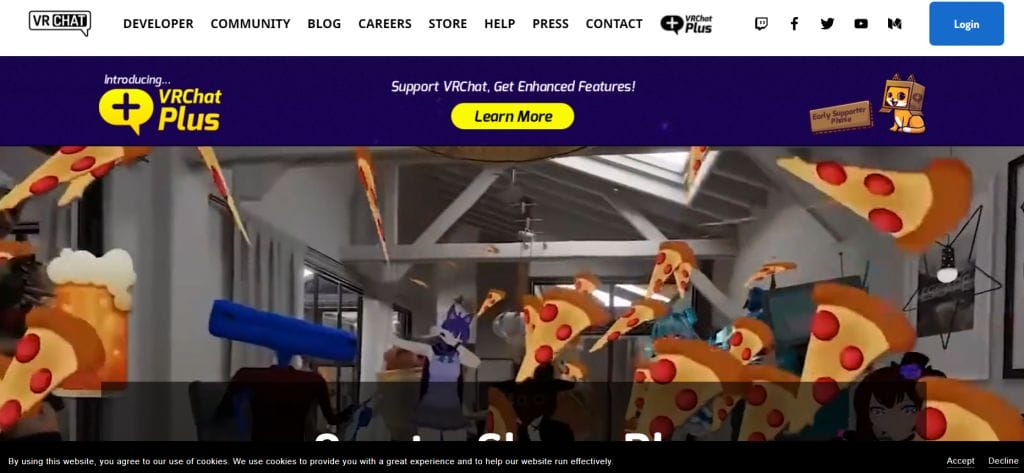 Come entrare nel metaverso VRChat: pagina web iniziale Futuria Metaverse