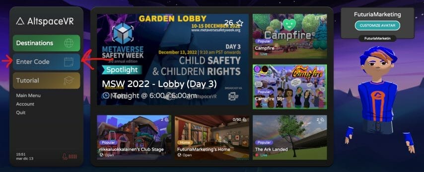 schermata iniziale code